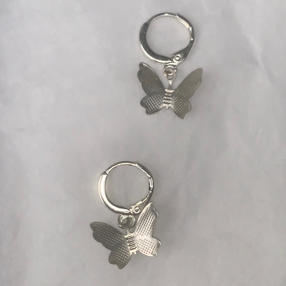 silver butterfly huggies